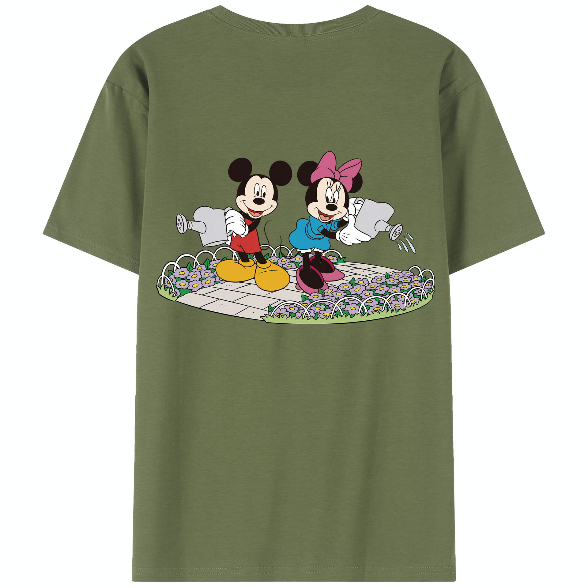 （画像用） ミッキーマウス Mickey Mouse 綿100％半袖Tシャツ（背面プリント）